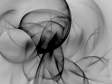 siyah ve beyaz Soyut Fraktal arka plan 3d render illüstrasyon