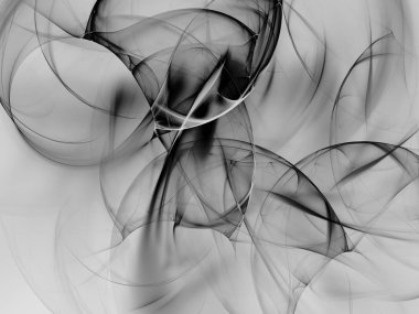 siyah ve beyaz Soyut Fraktal arka plan 3d render illüstrasyon