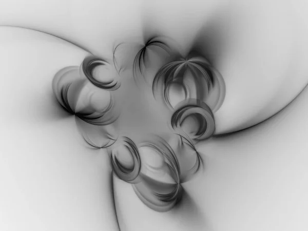 黑白抽象分形背景3D 渲染插图 — 图库照片