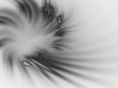 siyah ve beyaz Soyut Fraktal arka plan 3d render illüstrasyon