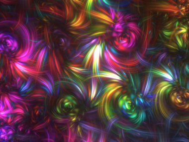 Mor Soyut Fraktal arka plan 3d render illüstrasyon