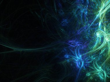 Mavi Soyut Fraktal arka plan 3d render illüstrasyon