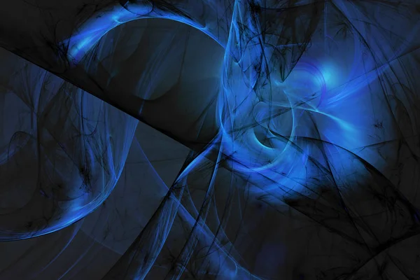 Mavi Soyut Fraktal arka plan 3d render illüstrasyon