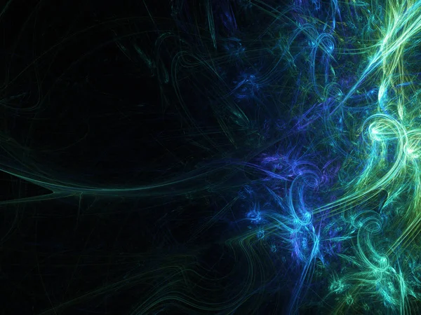 Mavi Soyut Fraktal arka plan 3d render illüstrasyon