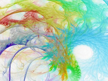 yeşil Soyut Fraktal arka plan 3d render illüstrasyon