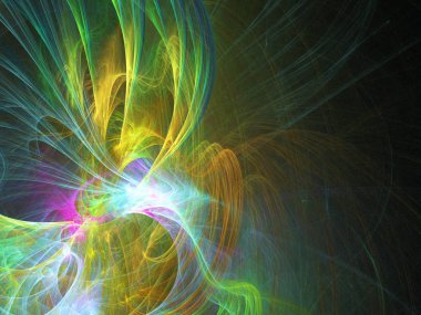 yeşil Soyut Fraktal arka plan 3d render illüstrasyon