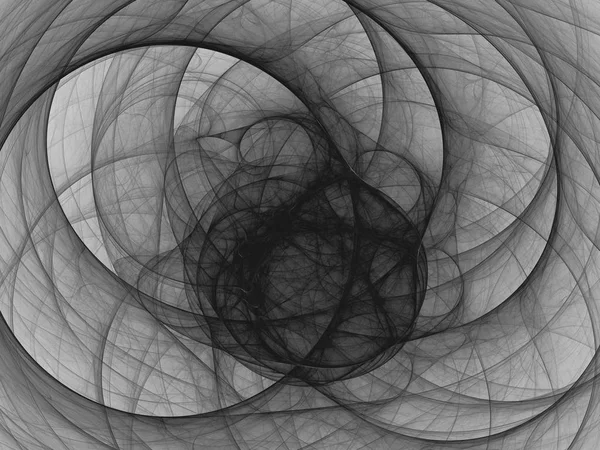 Preto Branco Abstrato Fractal Fundo Renderização Ilustração — Fotografia de Stock