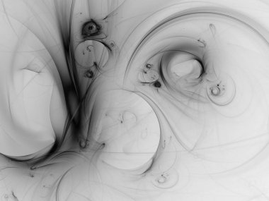 siyah ve beyaz Soyut Fraktal arka plan 3d render illüstrasyon