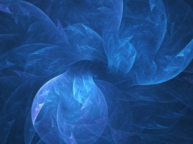 Mavi Soyut Fraktal arka plan 3d render illüstrasyon