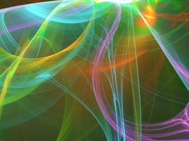 yeşil Soyut Fraktal arka plan 3d render illüstrasyon