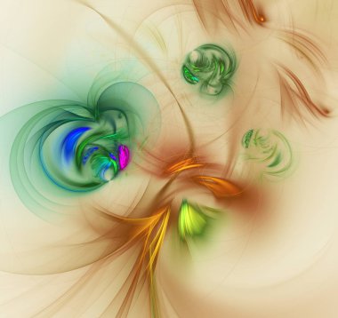 kahverengi Soyut Fraktal arka plan 3d render illüstrasyon