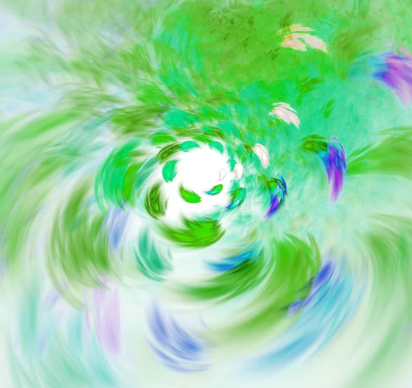 Verde Abstrato Fractal Fundo Renderização Ilustração — Fotografia de Stock