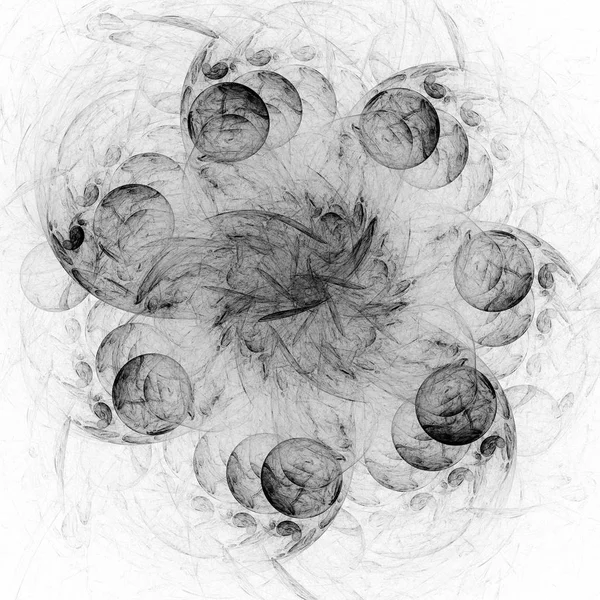 黒と白の抽象的なフラクタル背景 レンダリング図 — ストック写真