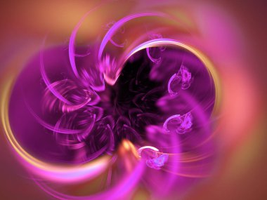 Mor Soyut Fraktal arka plan 3d render illüstrasyon