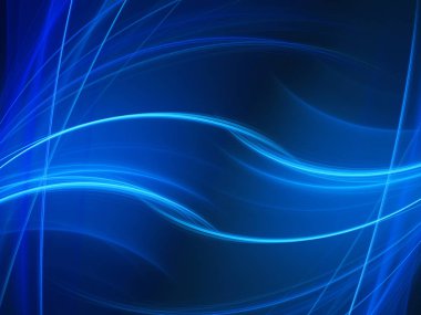 Mavi Soyut Fraktal arka plan 3d render illüstrasyon