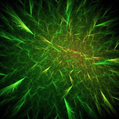 yeşil Soyut Fraktal arka plan 3d render illüstrasyon