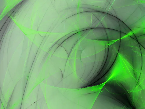 Fondo Fractal Abstracto Verde Representación Ilustración —  Fotos de Stock