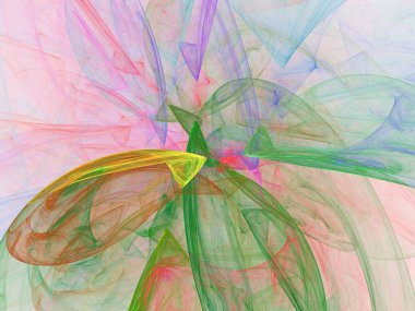 gökkuşağı Soyut Fraktal arka plan 3d render illüstrasyon