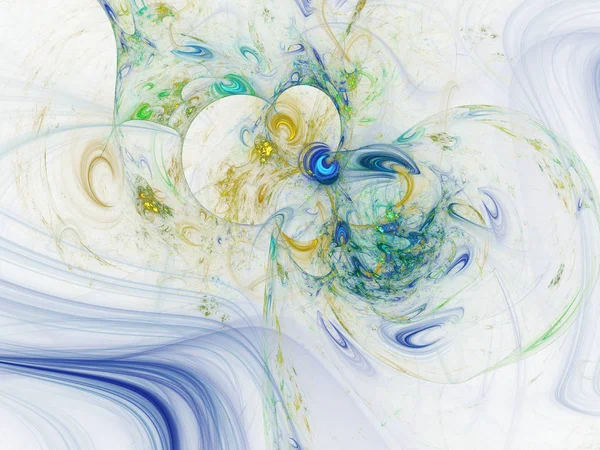 青い抽象フラクタル背景 レンダリング図 ストック写真