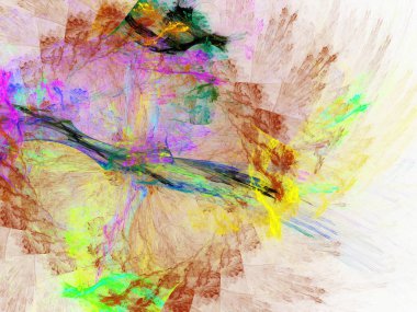 gökkuşağı Soyut Fraktal arka plan 3d render illüstrasyon