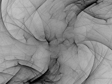 siyah ve beyaz Soyut Fraktal arka plan 3d render illüstrasyon