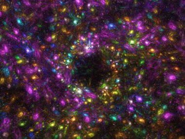 Mor Soyut Fraktal arka plan 3d render illüstrasyon