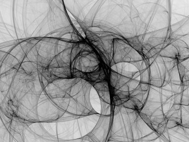 siyah ve beyaz Soyut Fraktal arka plan 3d render illüstrasyon