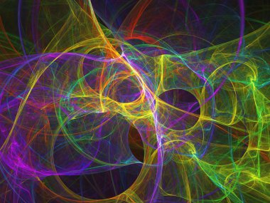 gökkuşağı Soyut Fraktal arka plan 3d render illüstrasyon