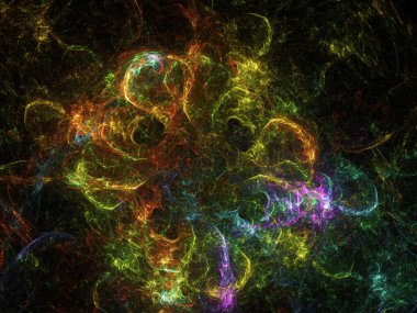 sarı Soyut Fraktal arka plan 3d render illüstrasyon