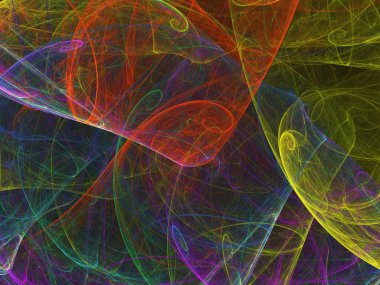 gökkuşağı Soyut Fraktal arka plan 3d render illüstrasyon