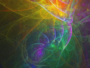 gökkuşağı Soyut Fraktal arka plan 3d render illüstrasyon