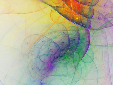 gökkuşağı Soyut Fraktal arka plan 3d render illüstrasyon