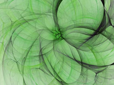 yeşil Soyut Fraktal arka plan 3d render illüstrasyon