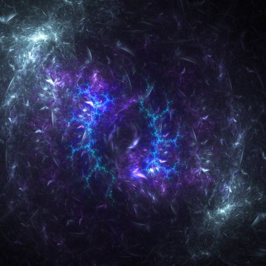 Mavi Soyut Fraktal arka plan 3d render illüstrasyon