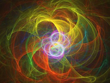 gökkuşağı Soyut Fraktal arka plan 3d render illüstrasyon