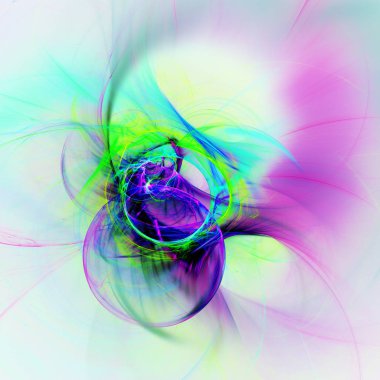 yeşil Soyut Fraktal arka plan 3d render illüstrasyon