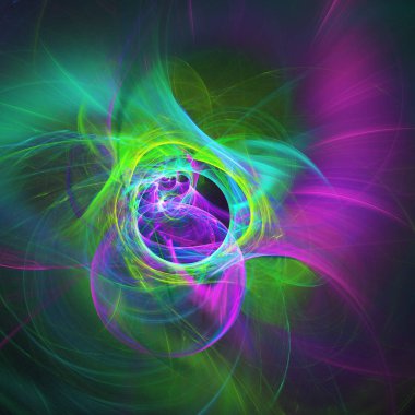 yeşil Soyut Fraktal arka plan 3d render illüstrasyon