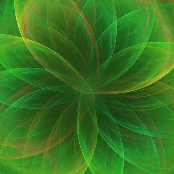 Verde Abstrato Fractal Fundo Renderização Ilustração — Fotografia de Stock