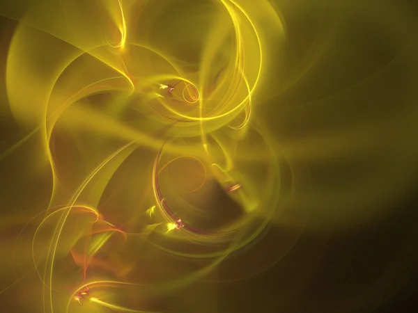 黄色の抽象的なフラクタル背景 レンダリング図 — ストック写真