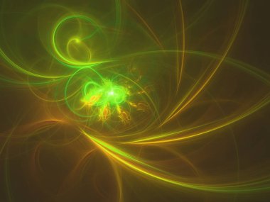 sarı Soyut Fraktal arka plan 3d render illüstrasyon