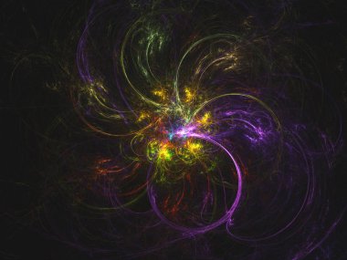 Mor Soyut Fraktal arka plan 3d render illüstrasyon