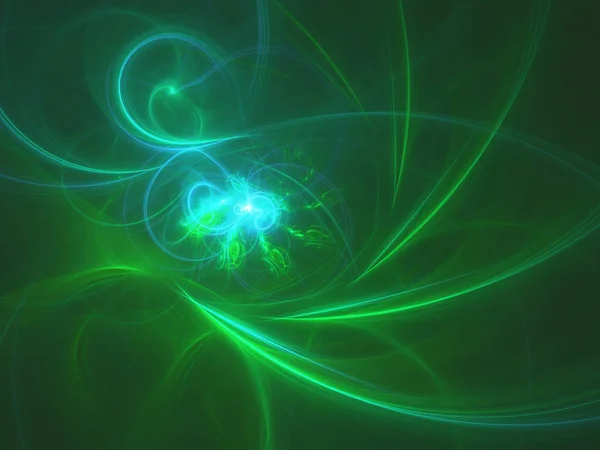 Groene Abstracte Fractal Achtergrond Rendering Illustratie — Stockfoto