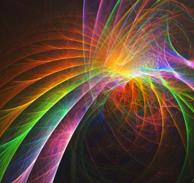 gökkuşağı Soyut Fraktal arka plan 3d render illüstrasyon