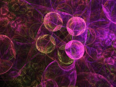 Mor Soyut Fraktal arka plan 3d render illüstrasyon