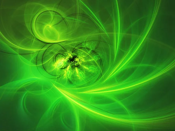 Groene Abstracte Fractal Achtergrond Rendering Illustratie — Stockfoto