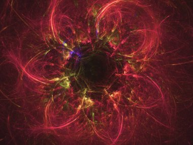 Kırmızı Soyut Fraktal arka plan 3d render illüstrasyon