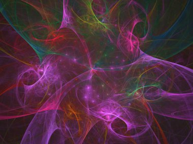 Mor Soyut Fraktal arka plan 3d render illüstrasyon