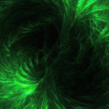 yeşil Soyut Fraktal arka plan 3d render illüstrasyon