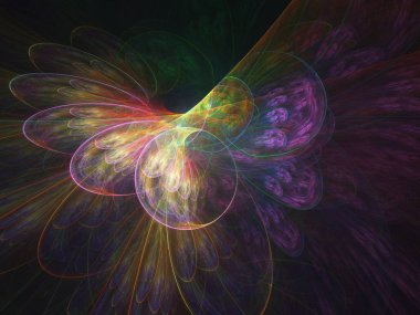 gökkuşağı Soyut Fraktal arka plan 3d render illüstrasyon