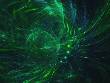 yeşil Soyut Fraktal arka plan 3d render illüstrasyon